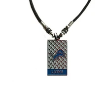 NFL Detroit Lions Gridiron Plate Necklace by Siskiyou Sports, 18"  Unisex