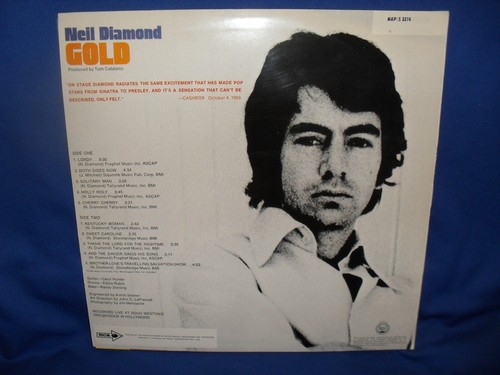 NEIL DIAMOND GOLD LIVE AT THE TROVADOR - DISCO LP australiano - Imagen 2 de 3