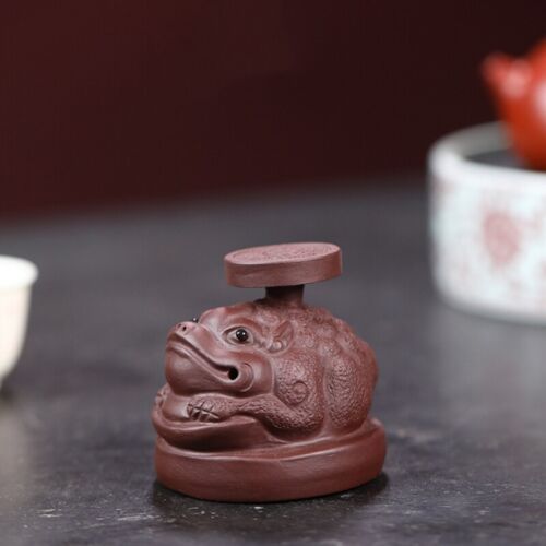 Chinese zisha purple clay tea pet toad holder for lid of pot tea accessories new - Picture 10 of 15