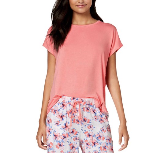 Alfani Women's Plus Solid Pajama Top Pink Antique Peach 1X - Picture 1 of 2