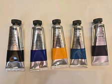 Artist Oil 5 Color Colour Paint Set Magi Wap 1.7oz Each Blue Yellow Black Purple