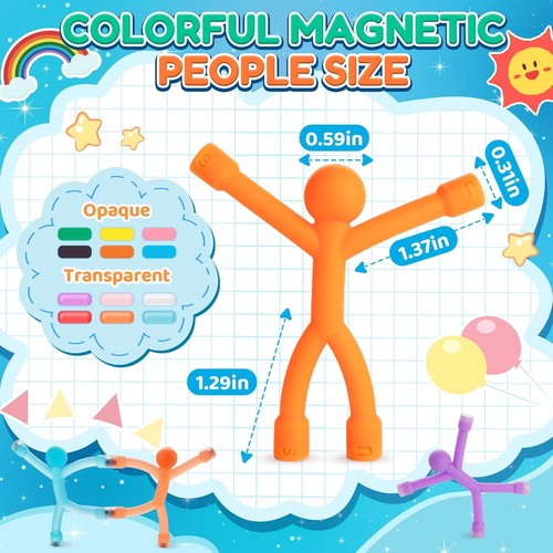 12 Pack Magnetic People Figures, Colorful Fun Magnets for Creative Gifts, Cute F - Picture 8 of 11