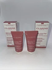 2x Clarins Multi Active Nuit Line Smoothing Night Cream 0.1oz Samples