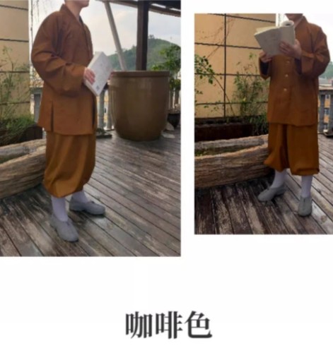Shaolin buddhistischer Mönch Meditation Kung Fu Uniform Baumwollanzug Tempel Tai Chi Sets - Bild 5 von 15