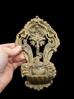 Antique bronze holy water font angels snake crucifix rare