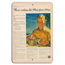Savor the Comfort: Retro 'Meat from Home' Metal Sign