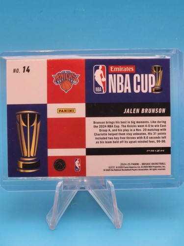JALEN BRUNSON - 2024-25 Panini Mosaic NBA CUP #14 SP - Picture 2 of 2
