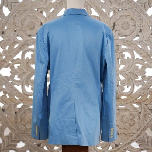 Vintage Y2K Lauren Ralph Lauren Blue Cotton Blend Blazer Jacket Women’s Size 14 - Picture 8 of 11