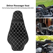 Driver Passenger Seat White Stitching For Harley 18-2025 Fat Boy 23-25 Breakout
