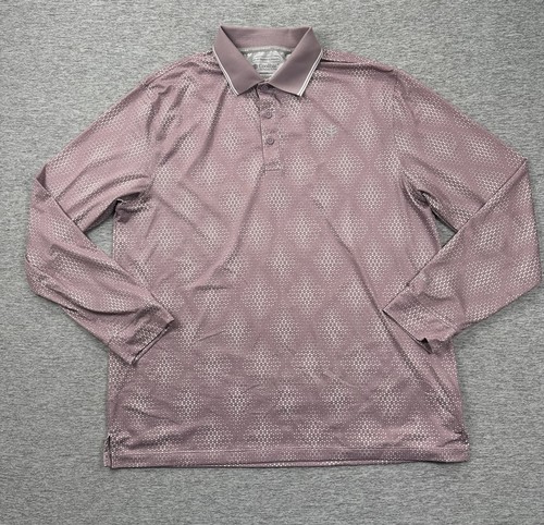 Coolibar Polo Shirt Mens Large Purple Erodyn Long Sleeve UPF 50 Golf Lightweight - Picture 2 of 9