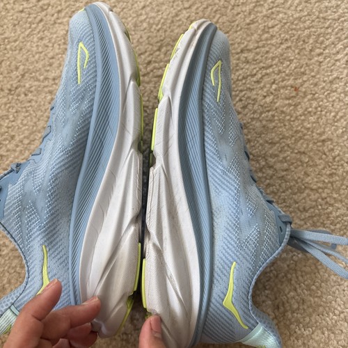 Scarpe da corsa US 8B Hoka One One Clifton 9 larghe da donna passeggio palestra blu polvere - Foto 8 di 13