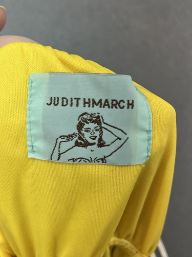 Judith March Strapless Dress Yellow Multicolor Colorful Retro Boho 70s Prop Sz M - Picture 6 of 9