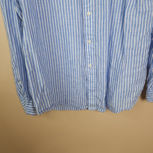 Ralph Lauren Langarm Ocean Wash Leinen Button Down Hemd gestreift Gr. XL - Bild 4 von 10