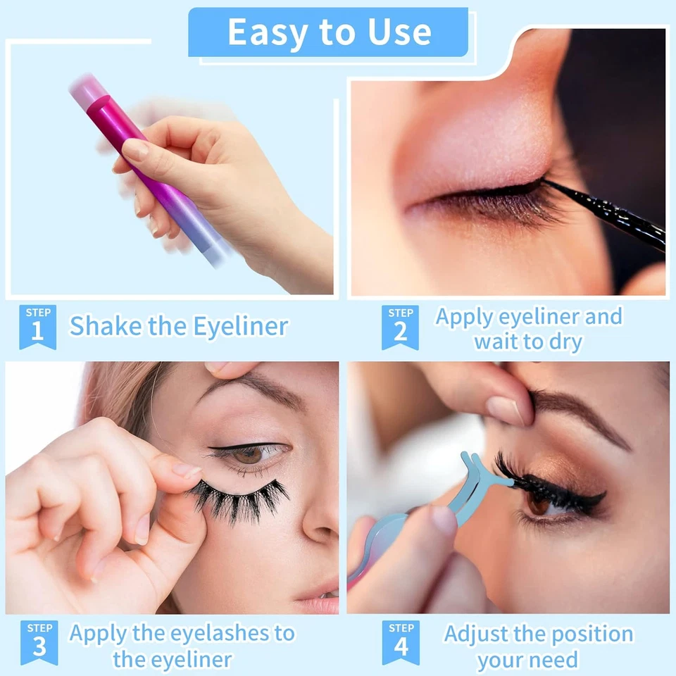 Magnetic Eyelashes Kit, Long Lasting and Reusable Magnetic Lashes Natural Look,  - Image 4 of 4