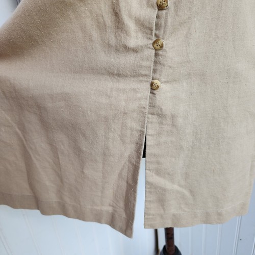 Túnica Bogari Studio Mujer Lino Algodón Sin Botones Cuello en V Beige Talla M - Imagen 5 de 10