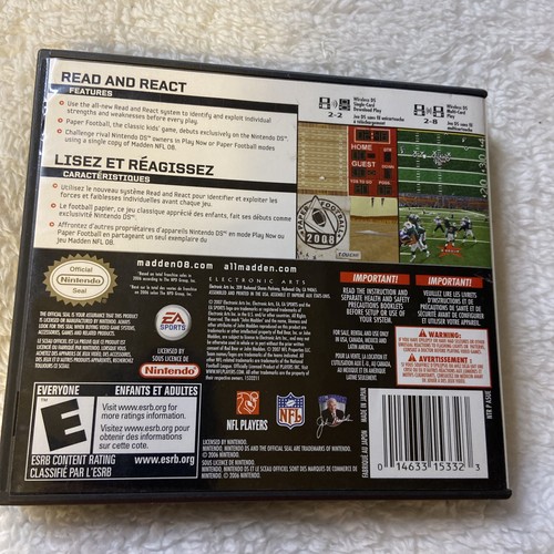 Madden NFL 08 Nintendo DS 2007 Complete in Box CIB - Picture 3 of 10