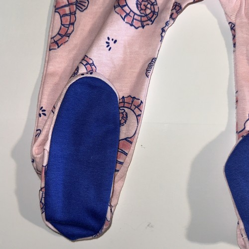 Ehrliche Babykleidung Einteiler Schlafanzug Reißverschluss Footies Seepferdchen rosa Bio - Bild 6 von 11