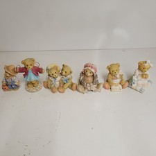 Cherished Teddies Lot Of 6 Enesco Priscilla Hillman Figurines Bears Vtg 90s