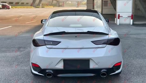 Fits 2017-2022 Infiniti Q60 Carbon Fiber/Gloss black Rear Trunk Lip Spoiler Wing - Picture 12 of 23