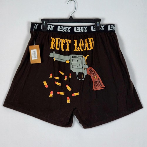 Lazy One Boxershorts Pistole/Kugeln "Butt Load" Novently Nachtwäsche Neu mit Etikett Herren XL - Bild 2 von 7