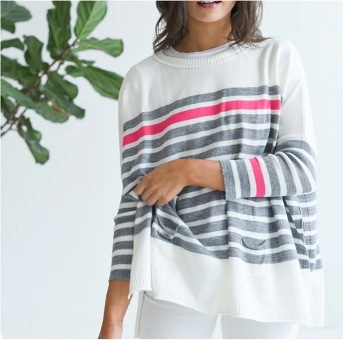 Suéter Mersea Catalina Suéter Cuadrado Grande Pullover Rayas Mujer’s Talla Única - Imagen 1 de 9