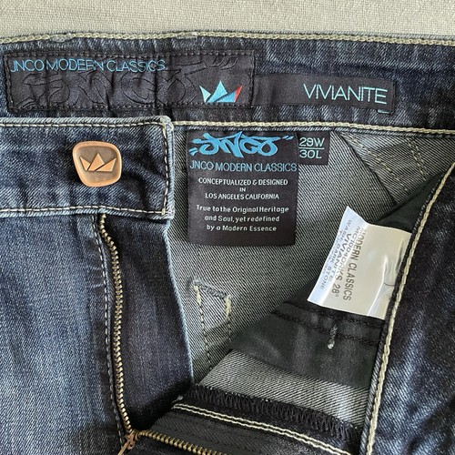 Jnco Jeans Womens Vivianite 29x30 Blue Modern Classics Dark Stone Wide Flared - Picture 3 of 11
