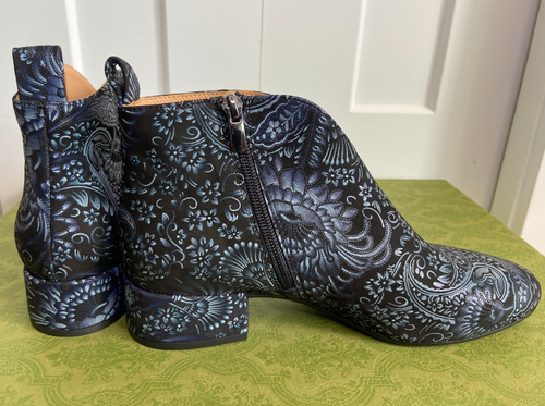NEU EMBASSY LONDON Iris Nubuk Zip Ankle Damen Bootie EU 40 - Schwarz/Blau Silber - Bild 2 von 16