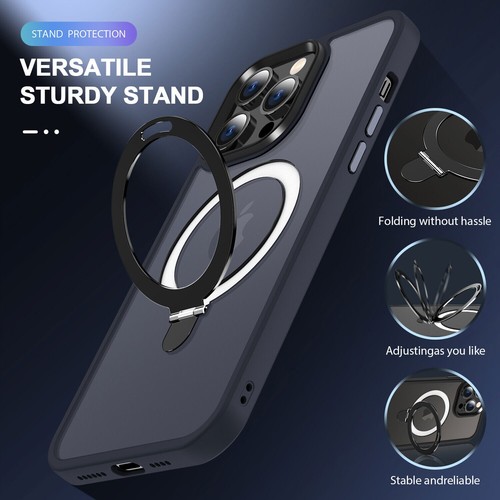 Estuche magnético Mag Safe Soporte de anillo Cubierta para iPhone 16 Pro Max 15 14 13 12 - Imagen 74 de 77