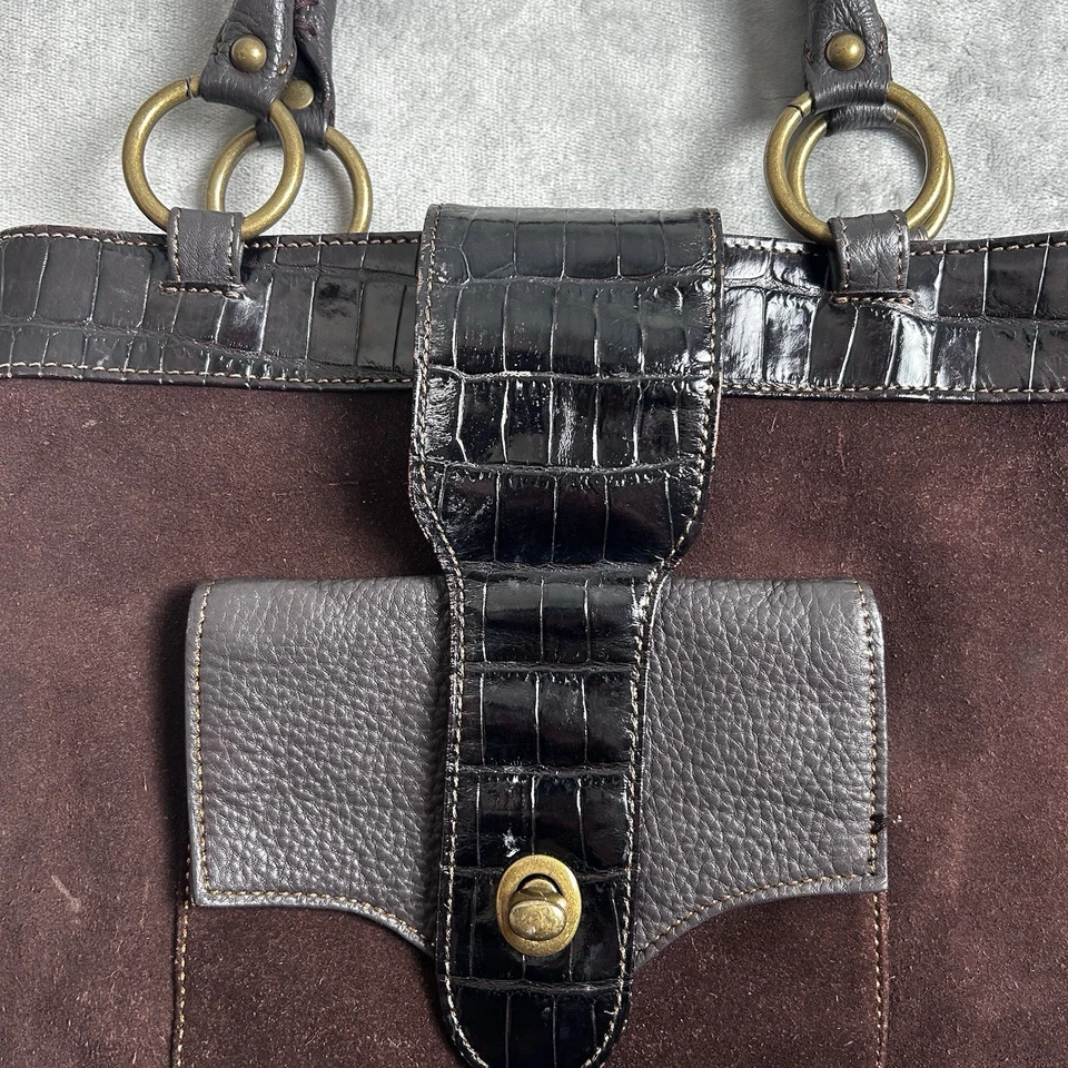 Bolso de Hombro Hobo International Cartera Marrón Gamuza Cuero Tooled Boho Tooled Foto 3 de 4