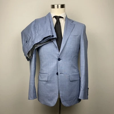 Calvin Klein Men's Slim Fit Wool Blend 2-pc Suit Navy Jacket 36 S Pants 32W 30L - Image 1 of 4