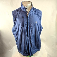 Zero Restriction Men XL Tour Series Reversible Golf Vest Blue Gray Zip Up Puffer