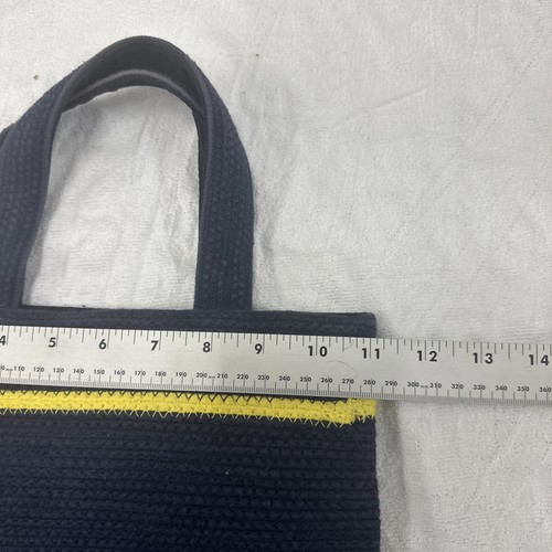 FOSSIL Woven Blue Carry Tote Purse Bag - Picture 7 of 7