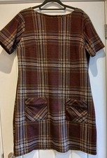 Dorothy Perkins Tartan Shift Dress Size 14 Chore Pockets Classic Style 2014 VGC