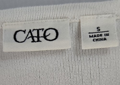 Cato Tank Top Size Small White Pearlescent Buttons On Sides Stretch Euc  - Picture 2 of 7