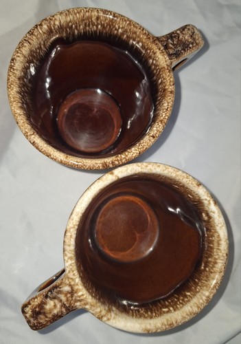Set Of 4 Vintage Hull Oven Proof Pottery Brown Drip Mugs USA - Picture 4 of 12