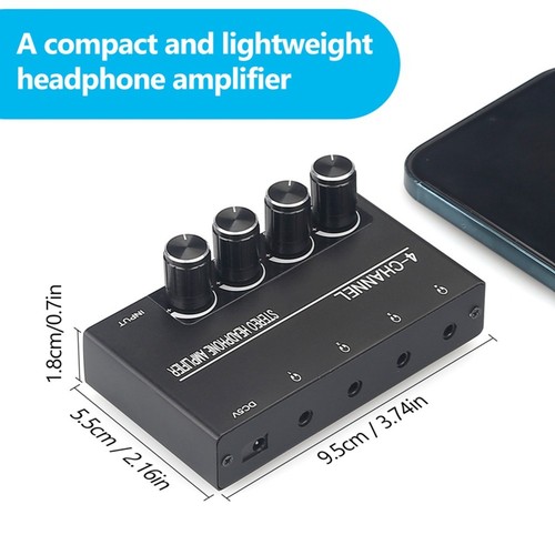 4 Channel Headphone Amplifier Stereo Audio , Headphone Splitter with 4 36436 - Picture 6 of 6