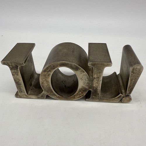 Vintage LOL 3D Set Metal Silver Colored Heavy Metal Desk Decor 5” X  2” X  1.5 - Picture 2 of 10