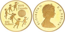 Canada 100 Dollars 1979 International Year of the Child 1/2 oz Gold Proof 130585 3029.58 per troy oz
