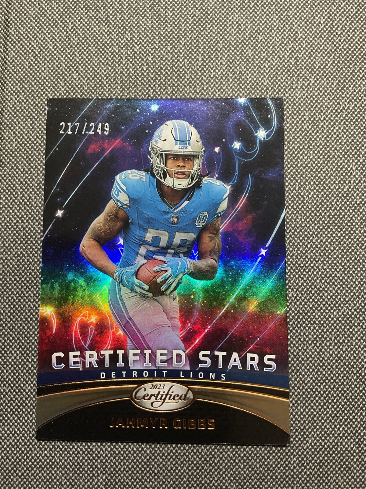 2023 Panini Certified Jahmyr Gibbs Certified Stars /249 #CS-16 Mirror Bronze