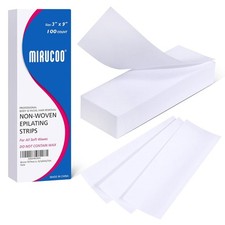 100 Pieces Large Non-woven Wax Strips for Body and Facial Hair Removal, 3...