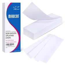 100 Pieces Large Non-woven Wax Strips for Body and Facial Hair Removal, 3... 