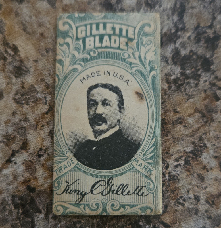 Gillette Vintage Shaving & Razors Advertising Sticker Green/White/Black
