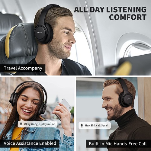 Bluetooth Headphones Over Ear, 65 Hours Playtime Wireless Headphones with Mic... - Picture 5 of 7