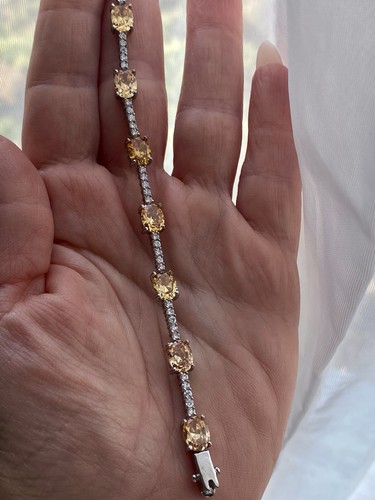 Gorgeous 11 Ct Created Chocolate Diamond Bracelet/ 7 1/2” 8”/ 18K W Gold/ Silver - Picture 7 of 7