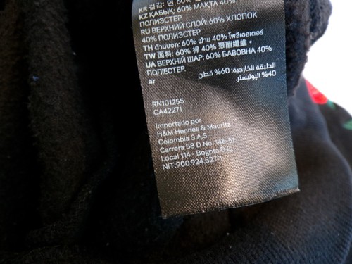 H&M schwarzer bestickter Pullover Sweatshirt Hoodie "Love Is Blind" Herren Größe S - Bild 13 von 13