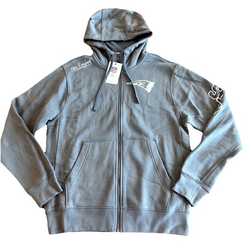 Neu mit Etikett Nike New England Patriots grau Statement Hoodie mit durchgehendem Reißverschluss Größe Herren Medium