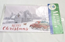 Merry Christmas Pickup Truck Large Magnetic Mailbox Cover Primitive