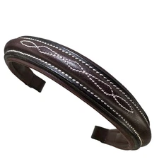 Dover Saddlery Chocolate Leather Fancy Stitched Padded Browband Horse Bridle NEW