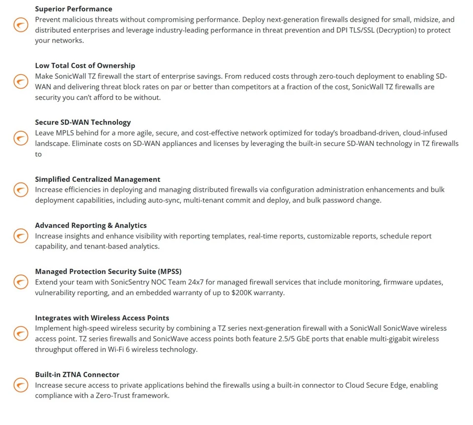 Устройство сетевой безопасности/брандмауэра SonicWall TZ280 03SSC6936 - Изображение 3 из 4