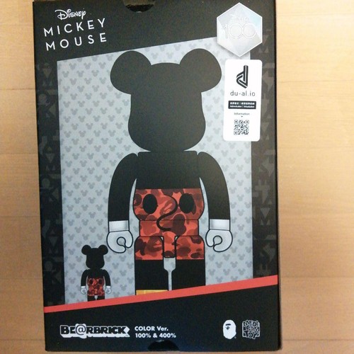 MEDICOM TOY BE@RBRICK BAPE MICKEY MOUSE COLOR ORIGINAL Ver. 400% y 100% SIN ABRIR - Imagen 16 de 24